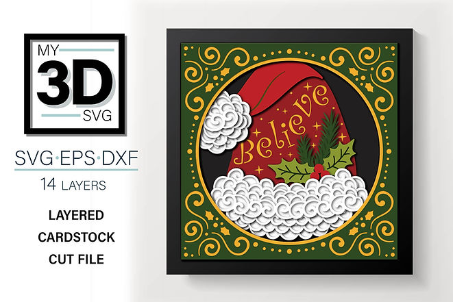 Shadow Box - Santa Hat