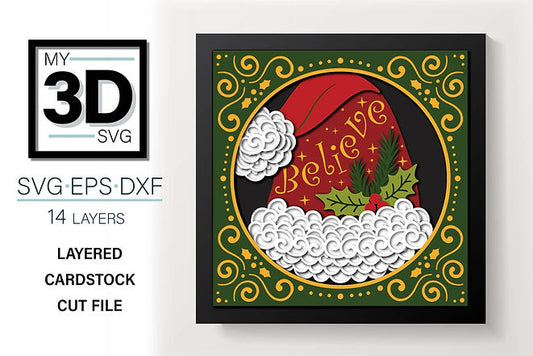 Shadow Box - Santa Hat