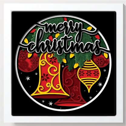 Shadow Box - Merry Christmas (Bells)