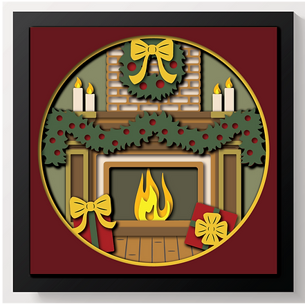 Shadow Box - Mantle With Stockings