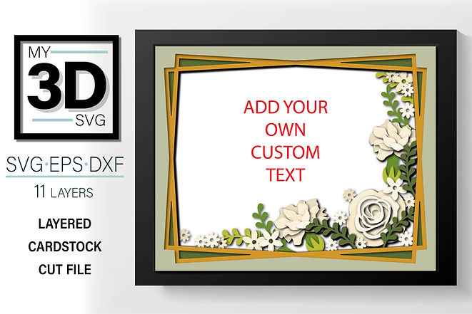 Shadow Box - Wedding Card- Customizable