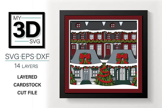 Shadow Box - Christmas Village