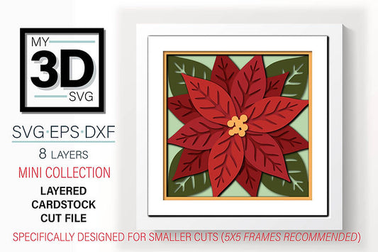 Shadow Box - Poinsettia mini