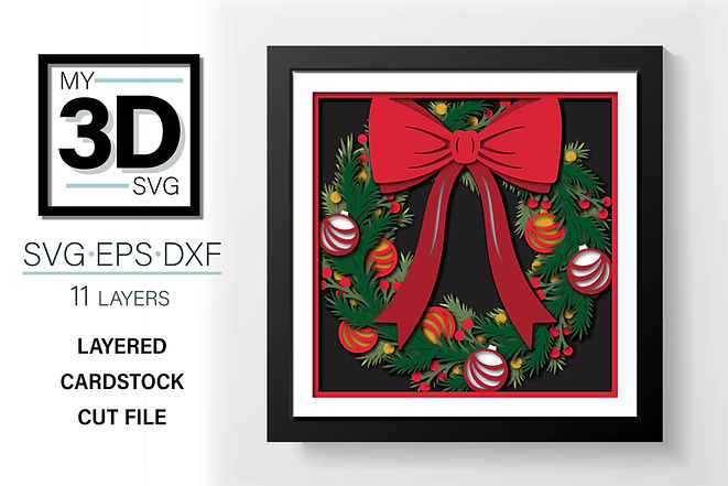 Shadow Box - Christmas Wreath 2