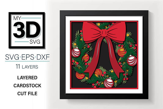 Shadow Box - Christmas Wreath 2