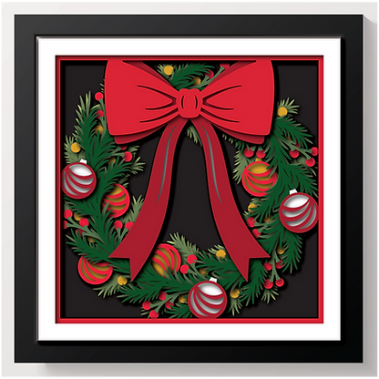 Shadow Box - Christmas Wreath 2