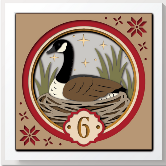 Shadow Box - 6 Geese A Laying