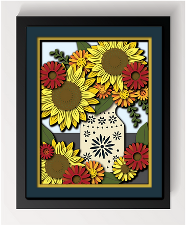 Shadow Box - Fall Bouquet