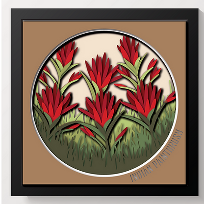 Shadow Box - Indian Paintbrush Flower