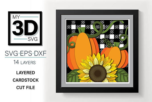 Shadow Box - Sunflower And Pumpkin