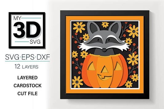 Shadow Box - Fall Racoon
