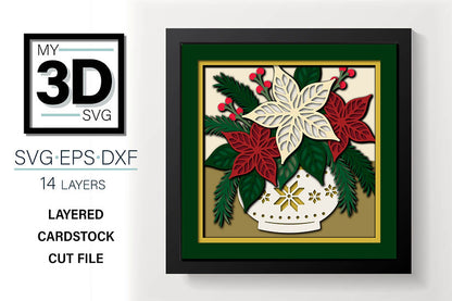 Shadow Box - Christmas Bouquet Square