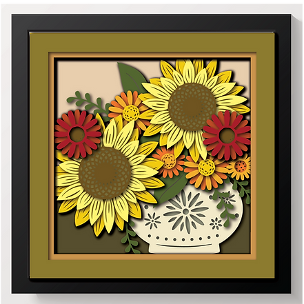 Shadow Box - Fall Bouquet Square