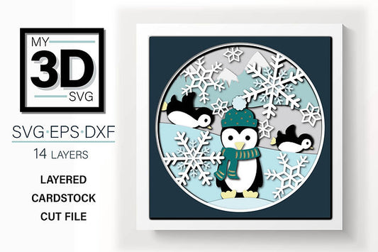 Shadow Box - Penguins Playing