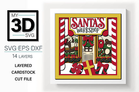 Shadow Box - Santa's Workshop