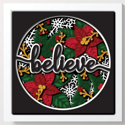 Shadow Box - Believe (Poinsettia)