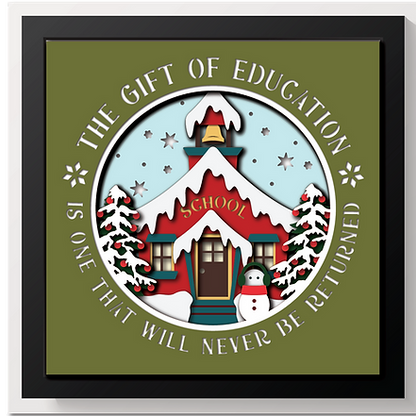 Shadow Box - Christmas School House