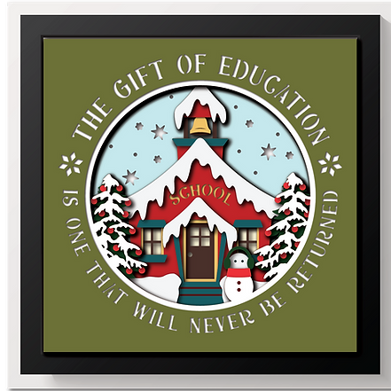 Shadow Box - Christmas School House
