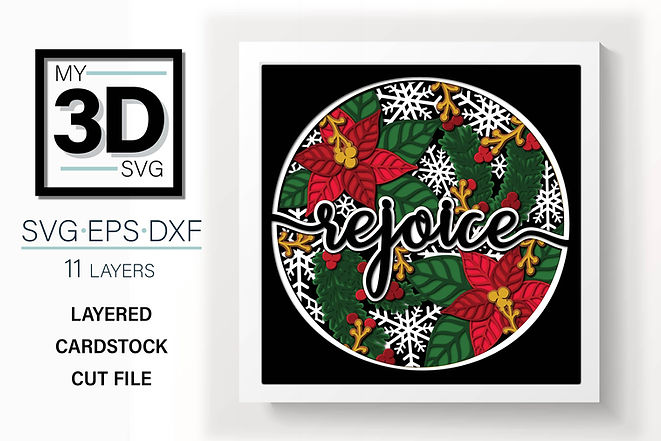 Shadow Box - Rejoice (Poinsettia)