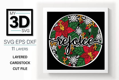 Shadow Box - Rejoice (Poinsettia)