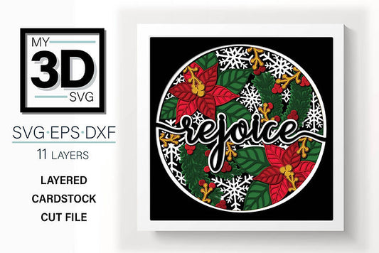 Shadow Box - Rejoice (Poinsettia)