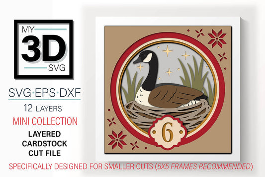 Shadow Box - 6 Geese A Laying