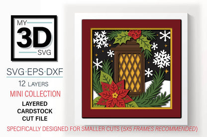 Shadow Box - Christmas Lantern mini