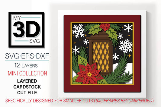 Shadow Box - Christmas Lantern mini