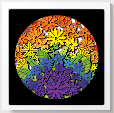 Shadow Box - Flower Rainbow