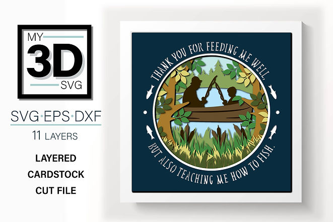 Shadow Box - Fathers Day Fishing