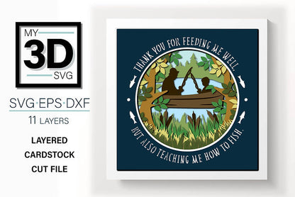 Shadow Box - Fathers Day Fishing
