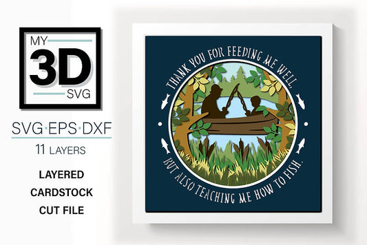 Shadow Box - Fathers Day Fishing