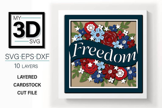 Shadow Box - Freedom Flowers