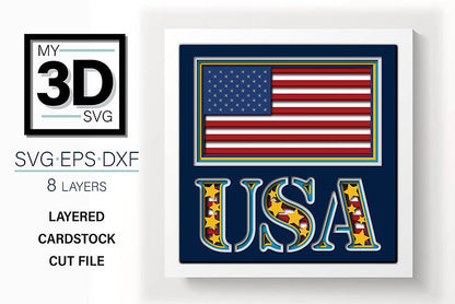 Shadow Box - USA (Flag)