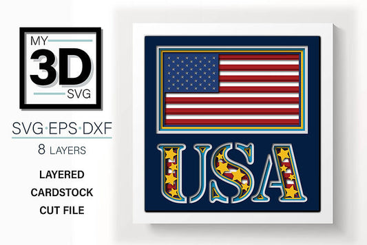Shadow Box - USA (Flag)