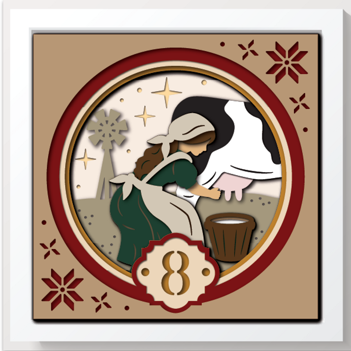 Shadow Box - 8 Maids A Milking