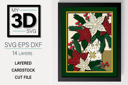 Shadow Box - Christmas Bouquet