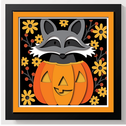 Shadow Box - Fall Racoon