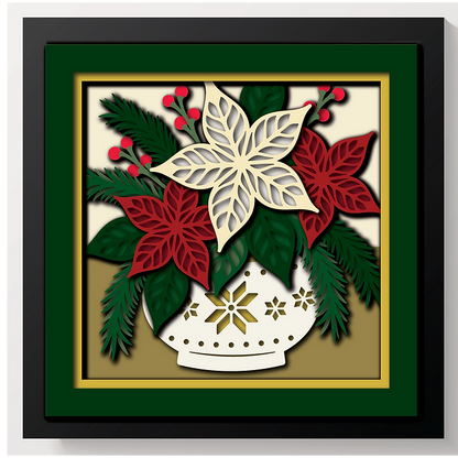Shadow Box - Christmas Bouquet Square