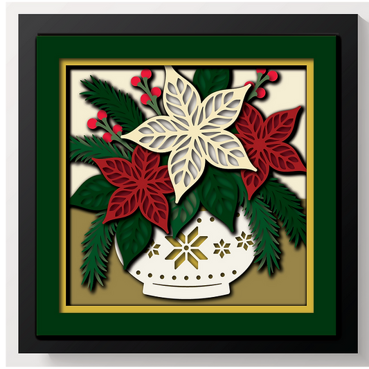 Shadow Box - Christmas Bouquet Square