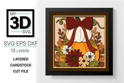 Shadow Box - Stacked Pumpkins