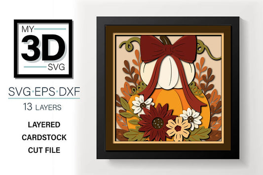 Shadow Box - Stacked Pumpkins