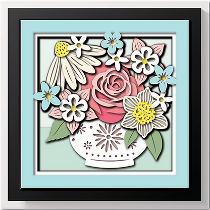 Shadow Box - Spring Bouquet Square