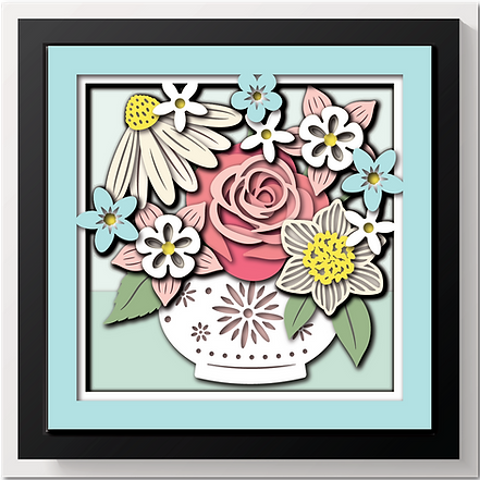 Shadow Box - Spring Bouquet Square