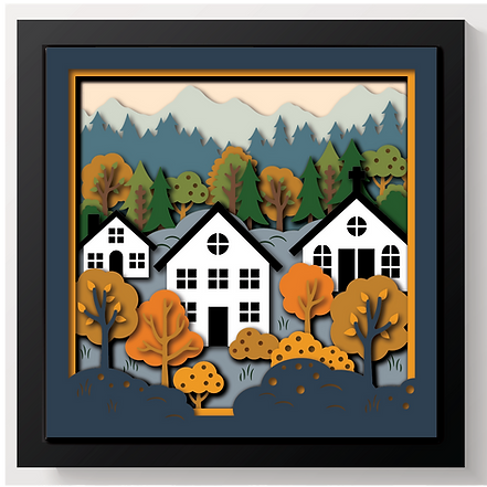 Shadow Box - Fall Village