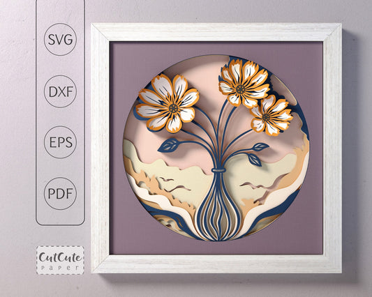 Shadow Box - Flowers vase 1
