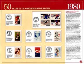 50 Years US Commemorative Stamps 1980