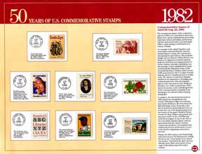 50 Years US Commemorative Stamps 1982