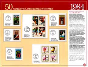 50 Years US Commemorative Stamps 1984