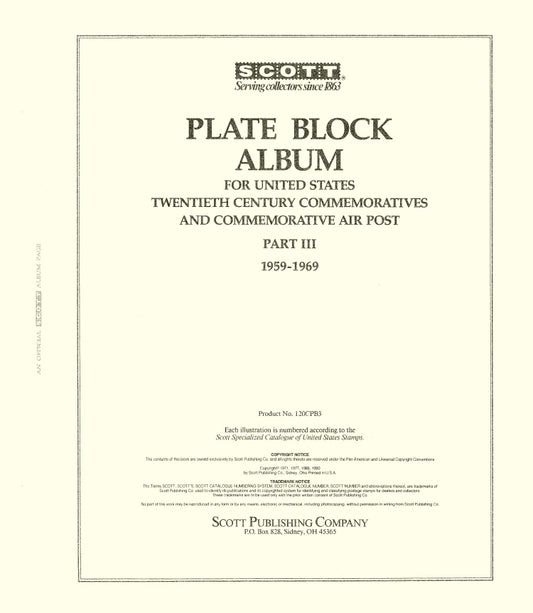 Scott US Commemorative Plate Blocks 1959-1968